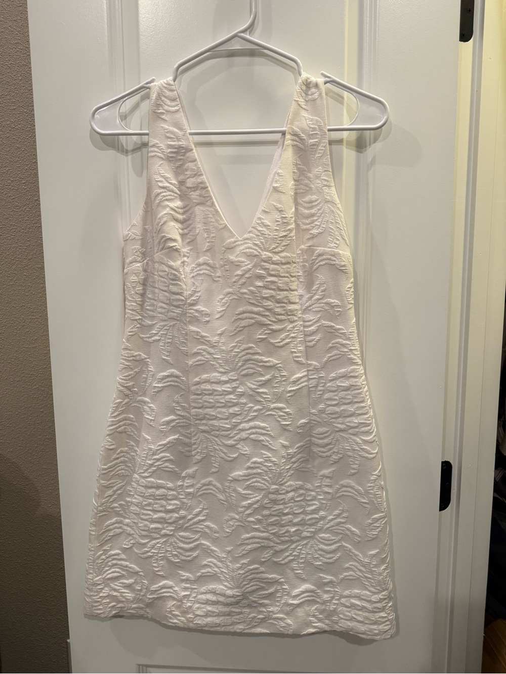 Lilly Pulitzer Ivory Textured V-Neck Mini Dress